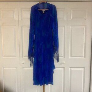 VTG -  Simply Silk Sleeveless Dress With Shawl - Sz XL